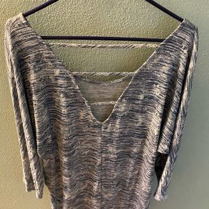 Navy & silver blouse
